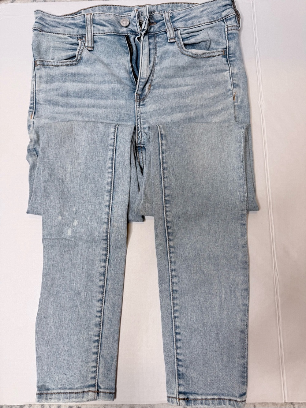 American Eagle Women’s High Rise Skinny Light Wash Blue Jeans 6